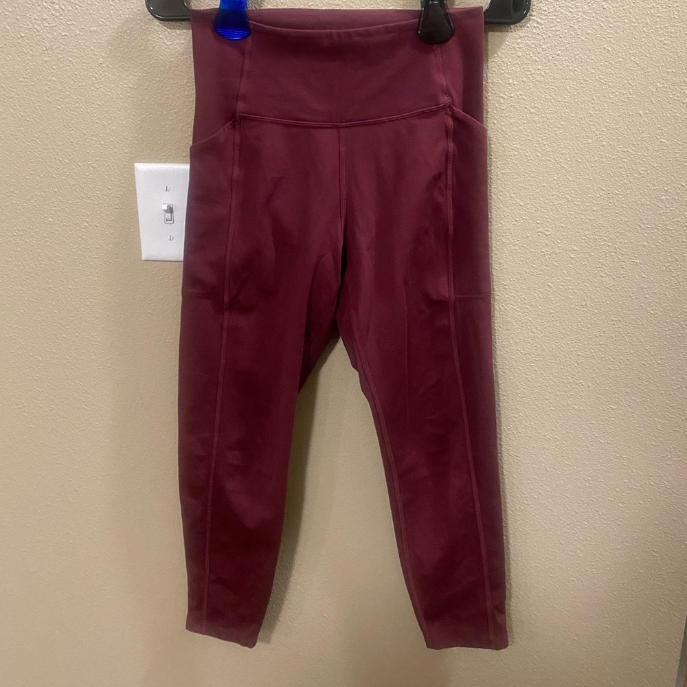 Girlfriend Collective Burgundy Leggings